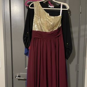 Floor length one shoulder MOH/bridesmaid dress